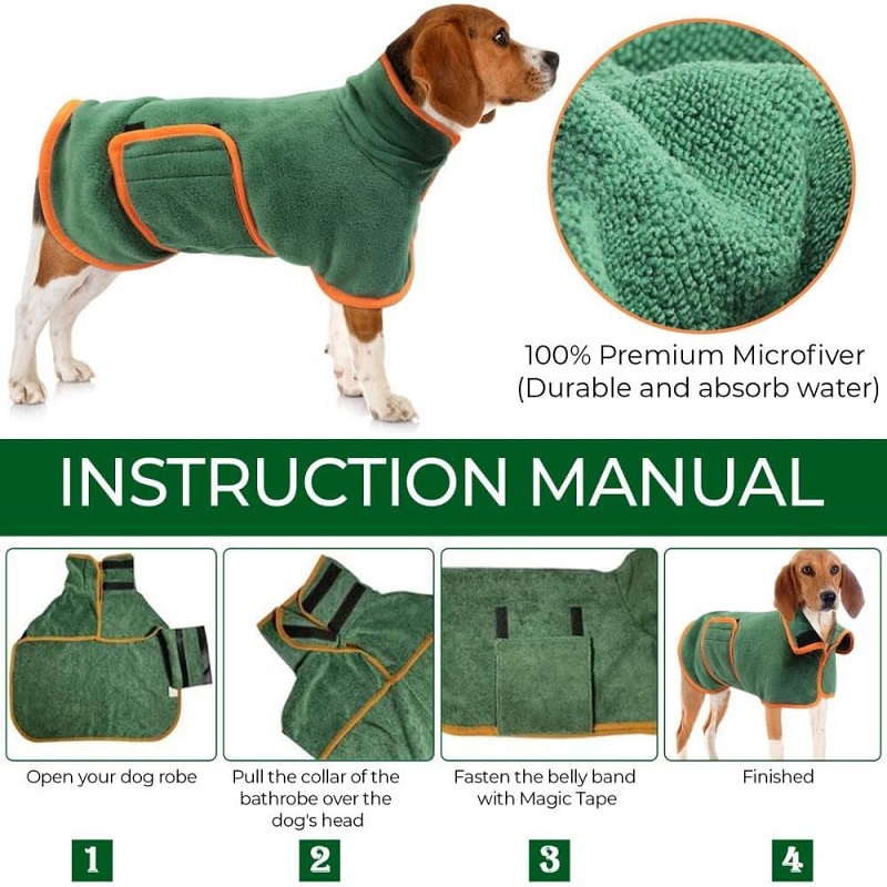 Dog Bathrobe Towel Pet Drying  - Beach Towel Large recension och pris