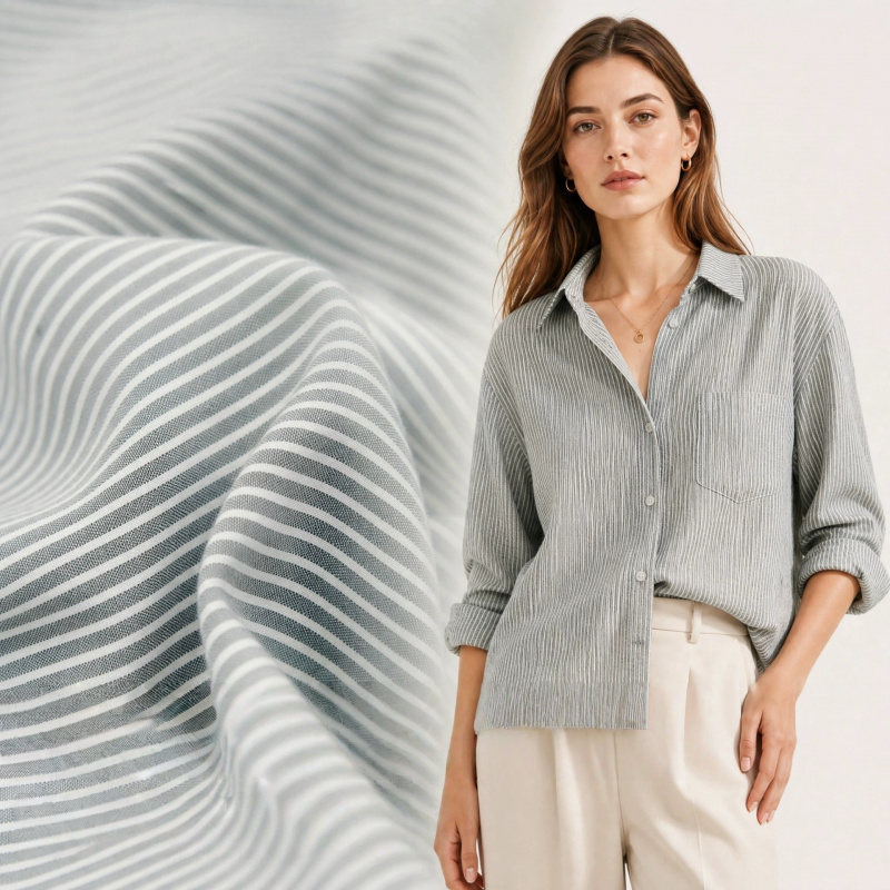 Japanese-style gray-white fine - Linen Shirt Breathable recension och pris