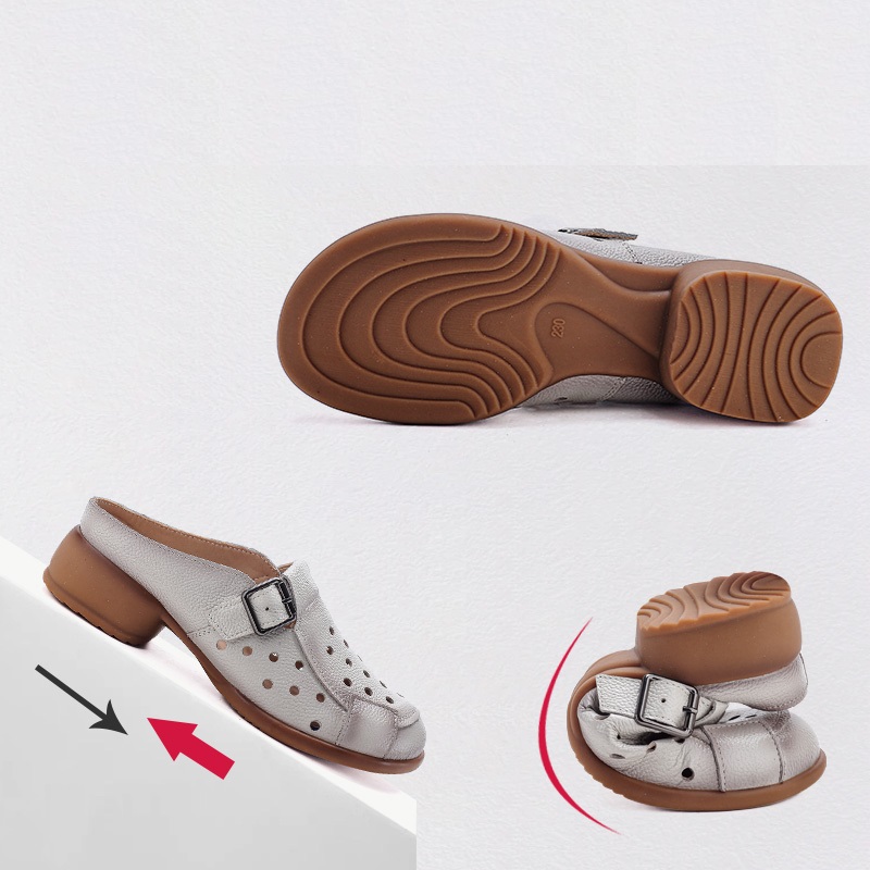 New Cow Leather Low Heel Sanda - Espadrille Slip On recension och pris