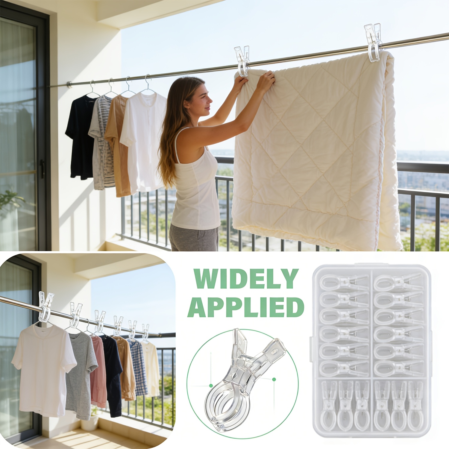 10PCS Clear Large Clothespins  - Beach Towel Large recension och pris